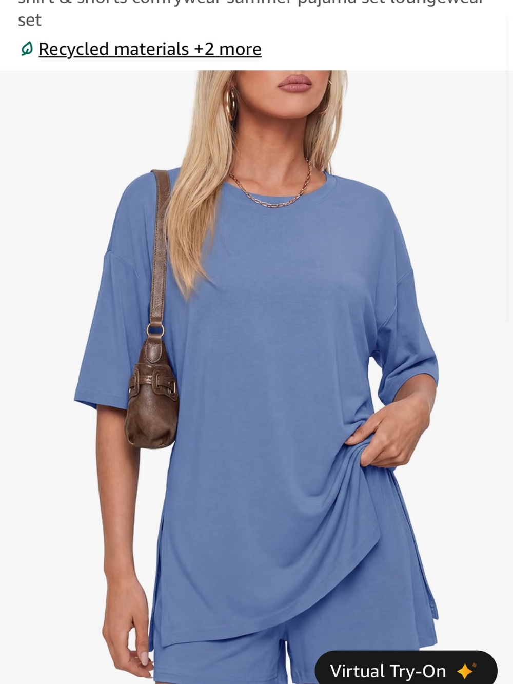 Relaxed Blue Short-Sleeve Women's Top